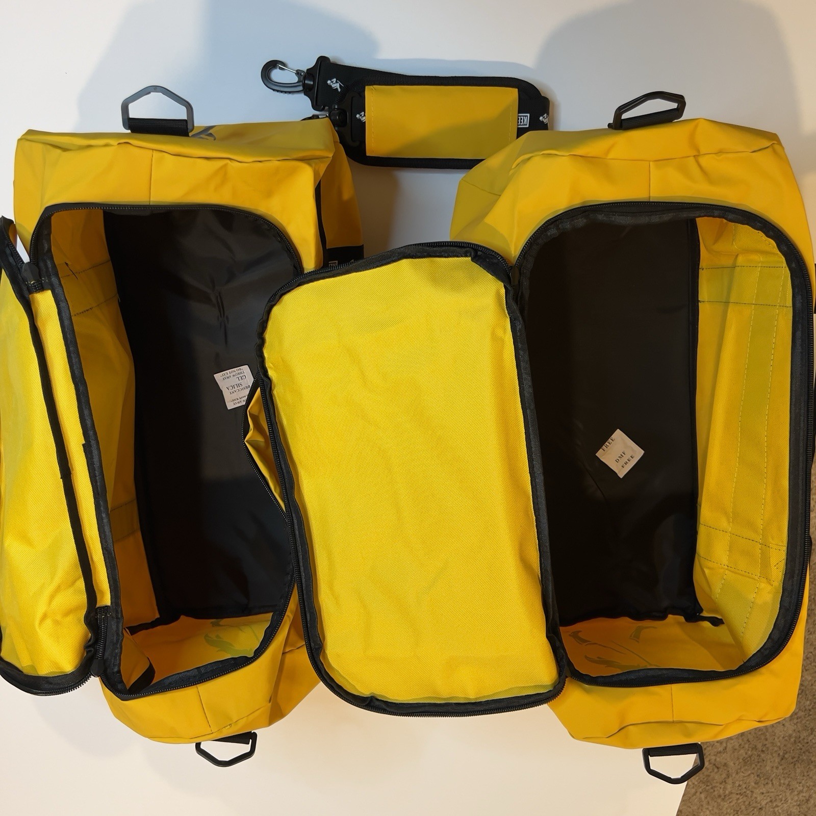 New Johnny Walker Keep Walking Duffle Bag Weekender Gym Bag Yellow & Black