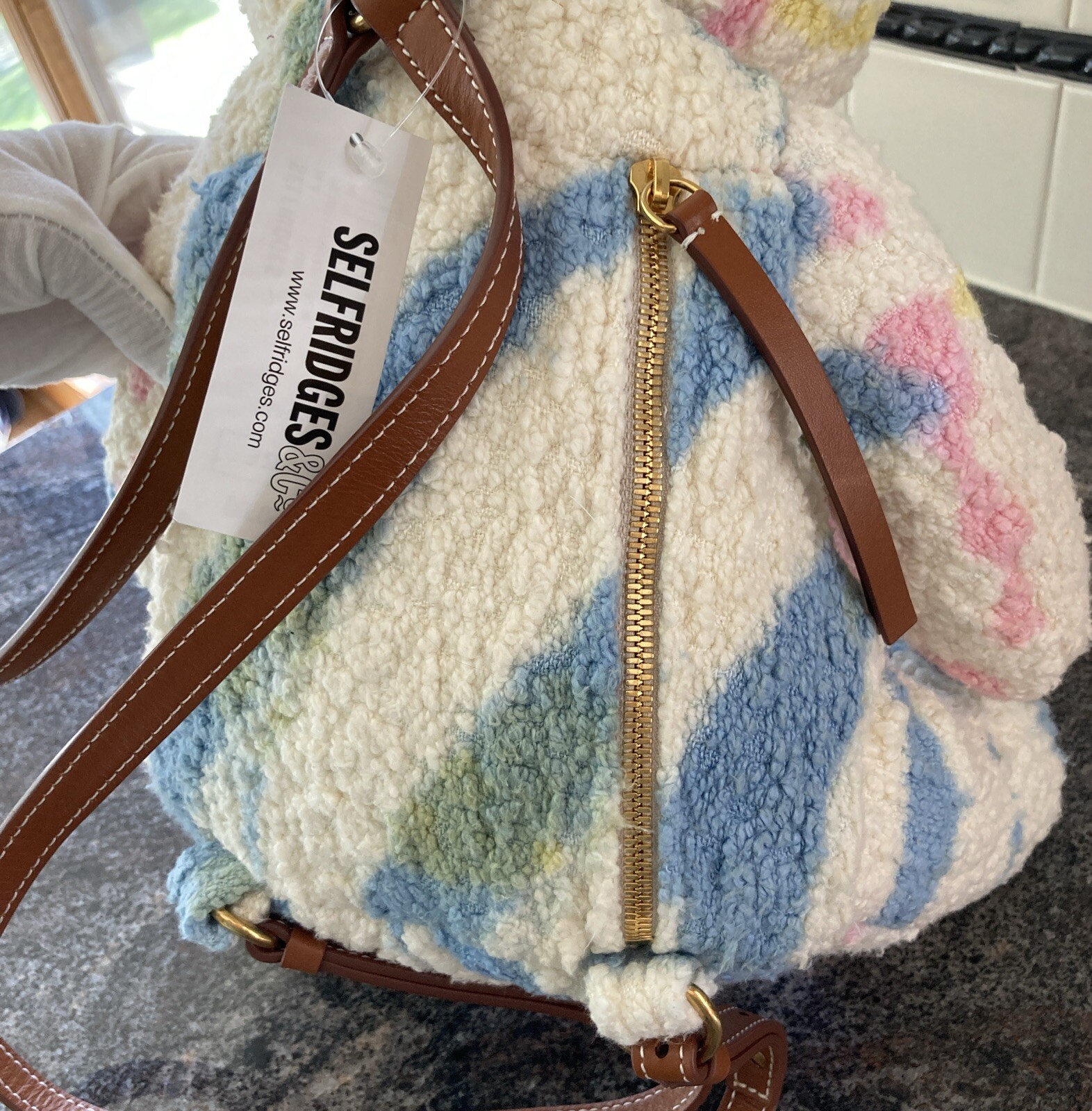 Palm Angels Teddy Bear Backpack Tie Dye Print Cotton Blend NEW Hard To Find NWT