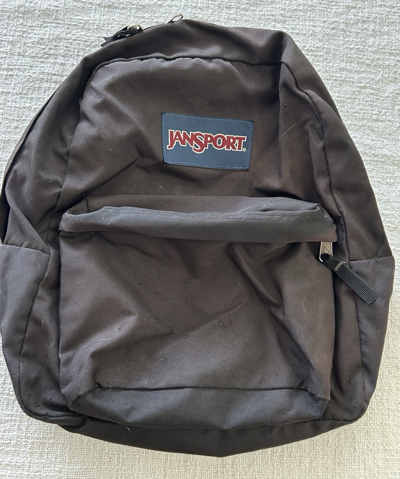 Jansport Classic Black Canvas Backpack 15 Inch 2 Pocket School Bag