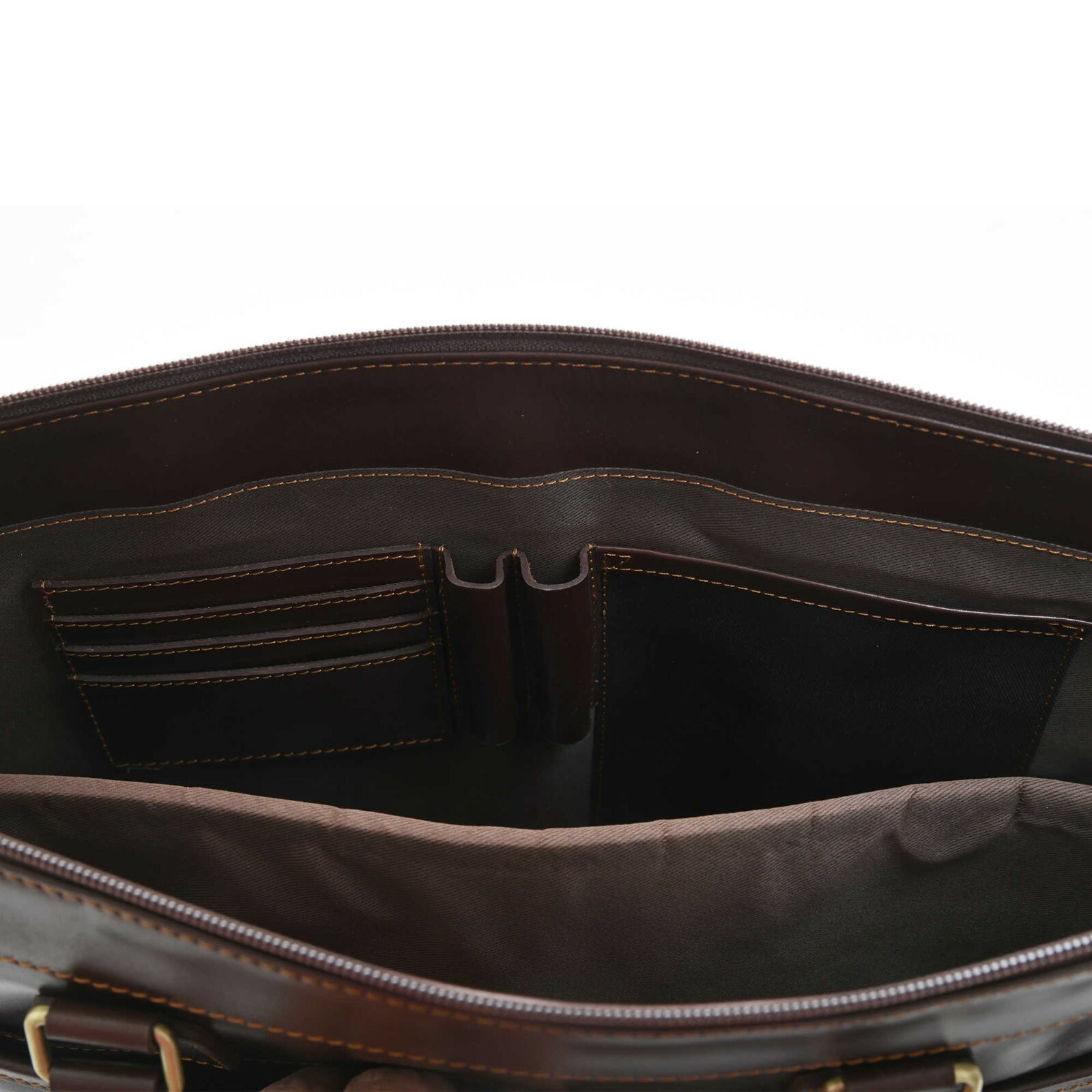 Style n Craft 392008 Portfolio Briefcase Bag in Full Grain Dark Brown Leather