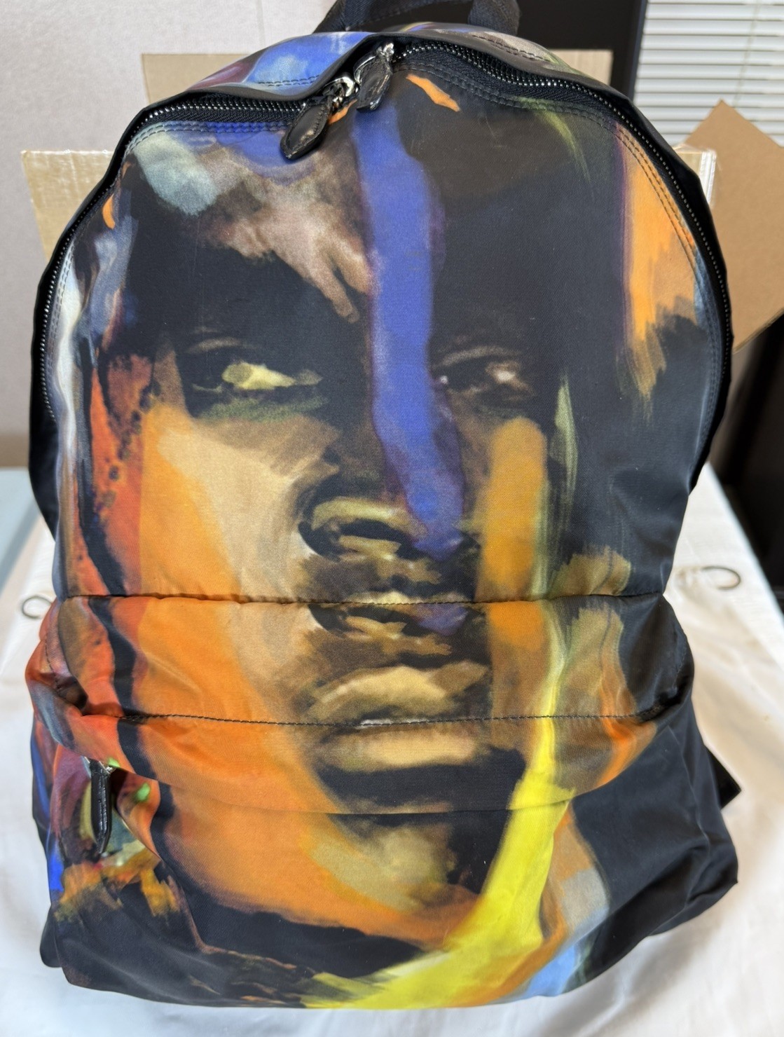 Givenchy Tisci Era Nylon Backpack Graphic Face Print Leather Star Straps Y2K