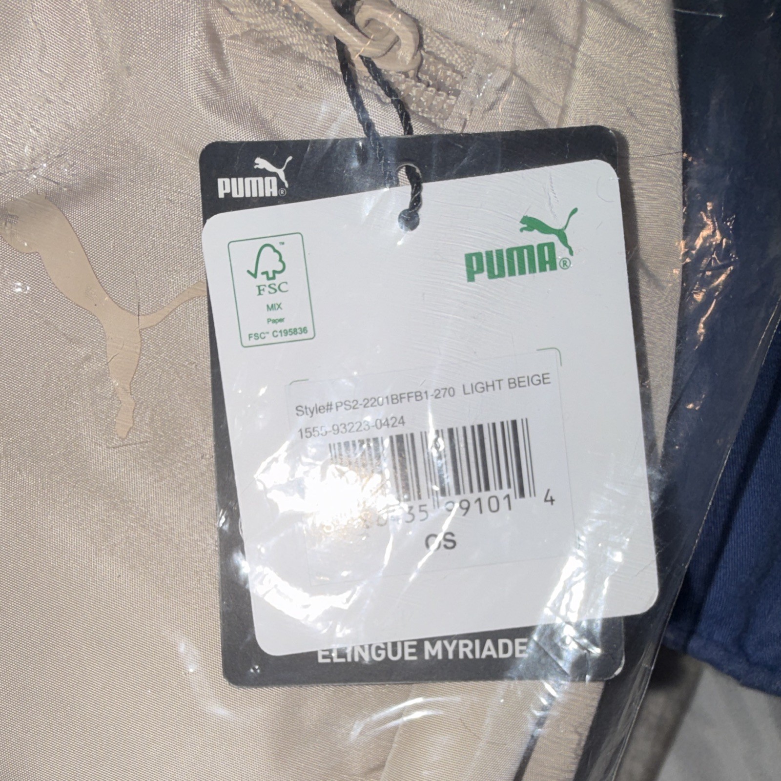 PUMA Beige Myraid Sling Crossbody Bag Zip Closure Adjustable Strap Outer Pockets