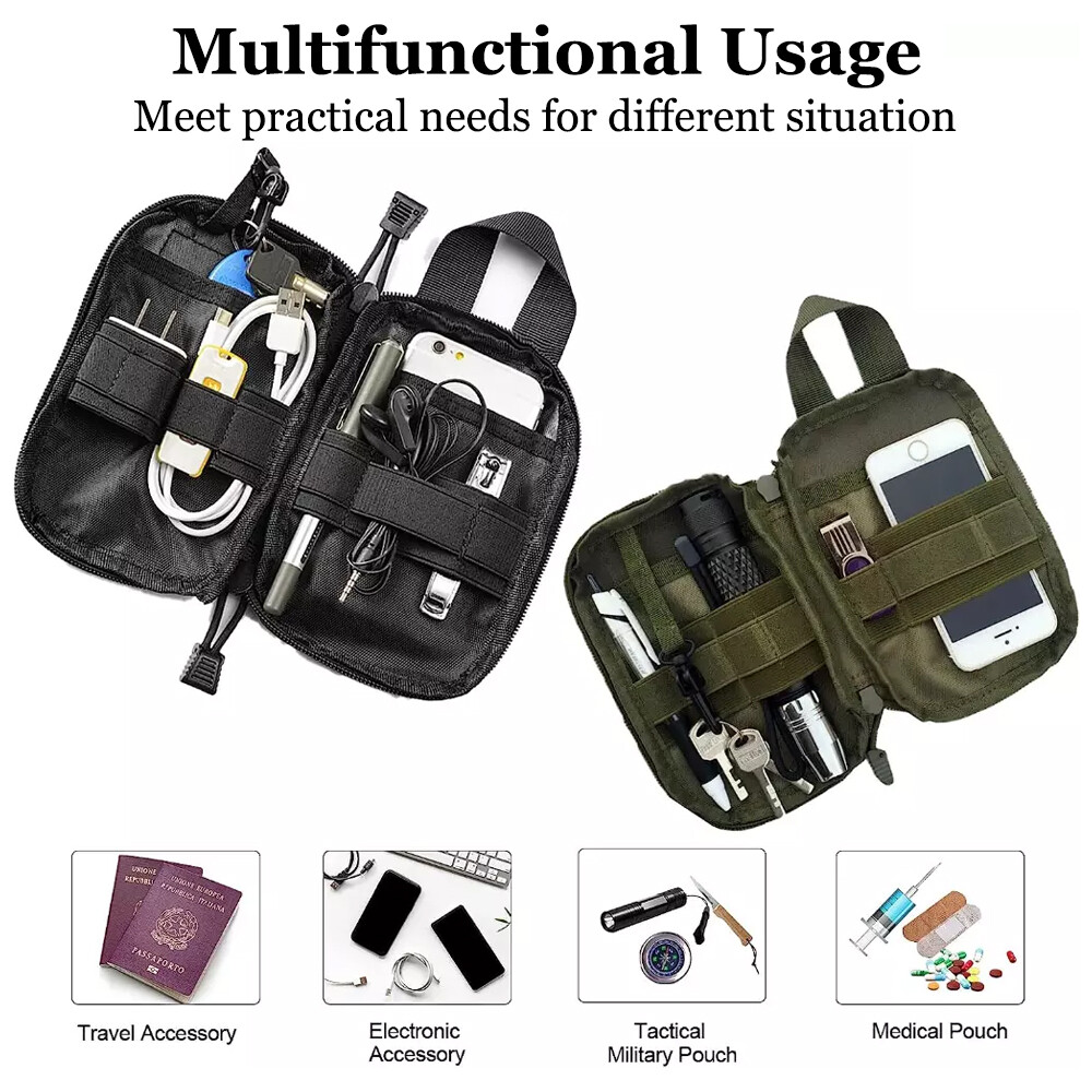 Tactical Molle Utility Bags Portable & Durable Nylon Pouch for Card Keybag Phone