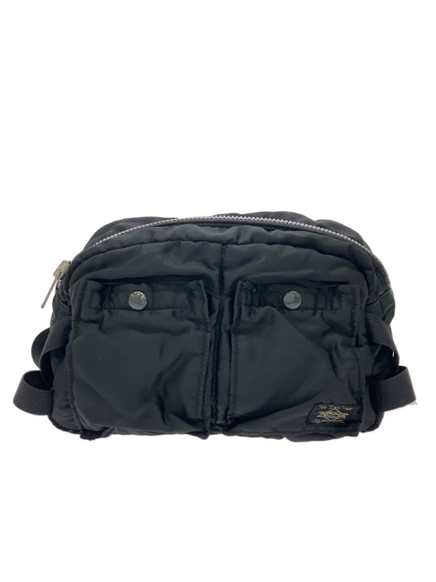 Authentic PORTER Nylon Waist Bag Black 14cm Depth 16cm Height 29cm Width