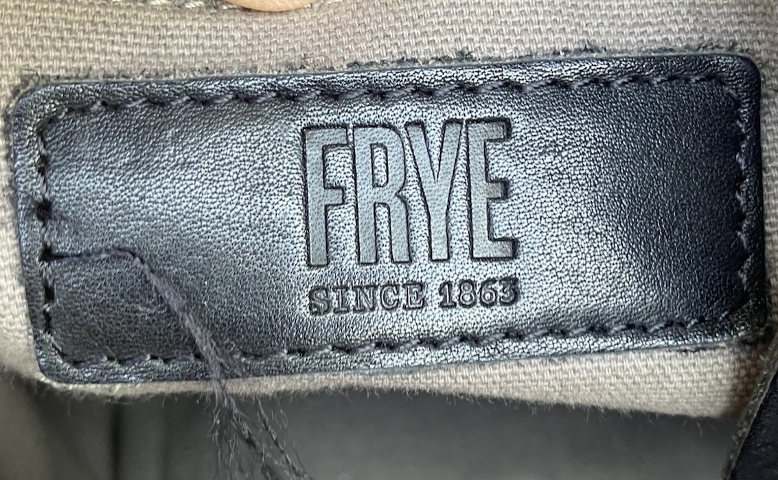 Frye Leather Zipper Backpack Black Distressed Leather 13”x12”