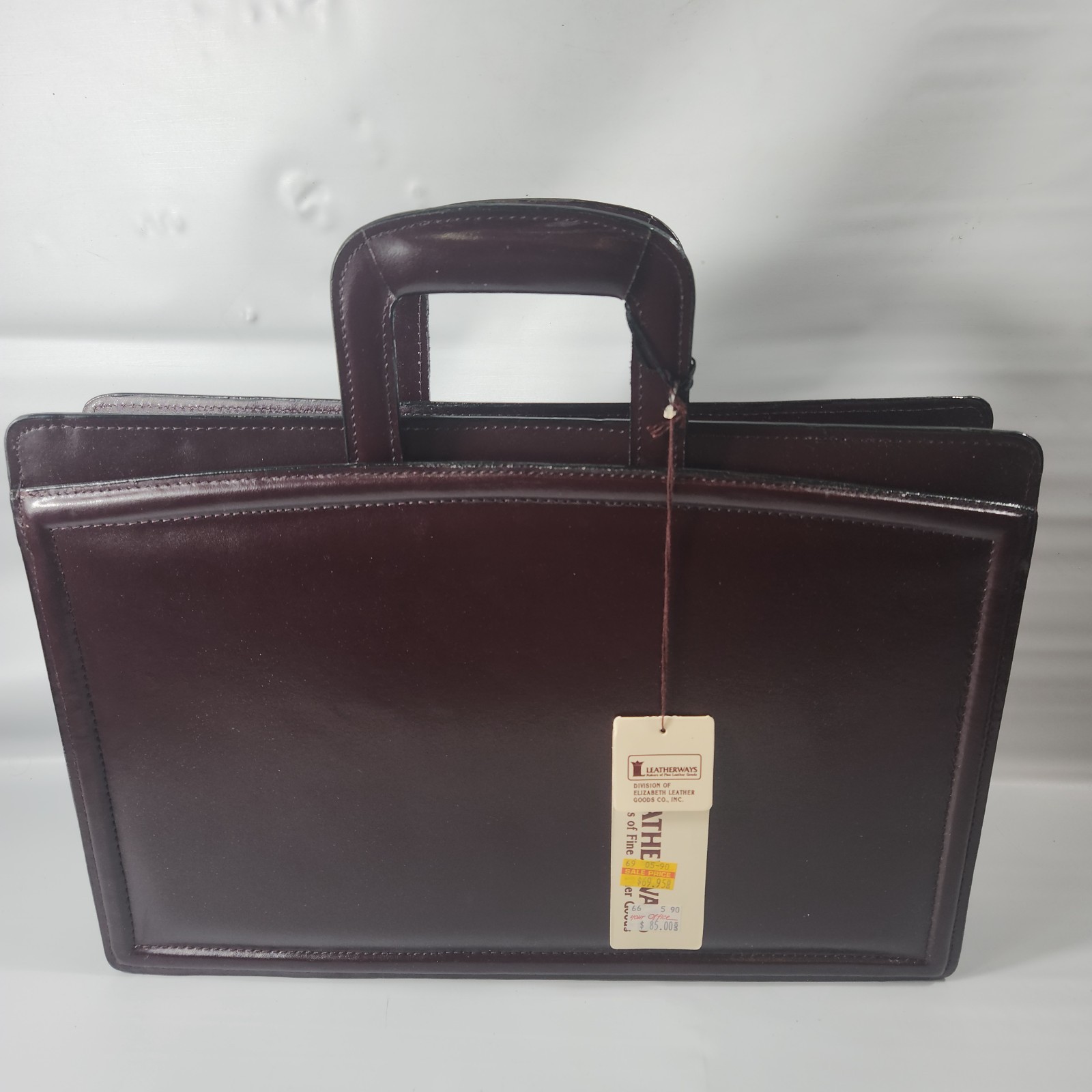 Vintage Leatherways Briefcase Leather Portfolio Removable Strap Wine #261 USA
