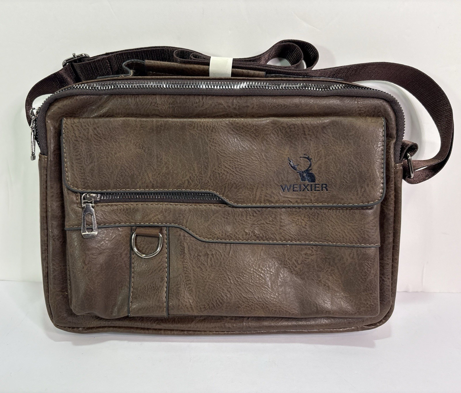 WEIXIER Brand Men’s Shoulder Bag Leather Handbag Business Messenger Crossbody