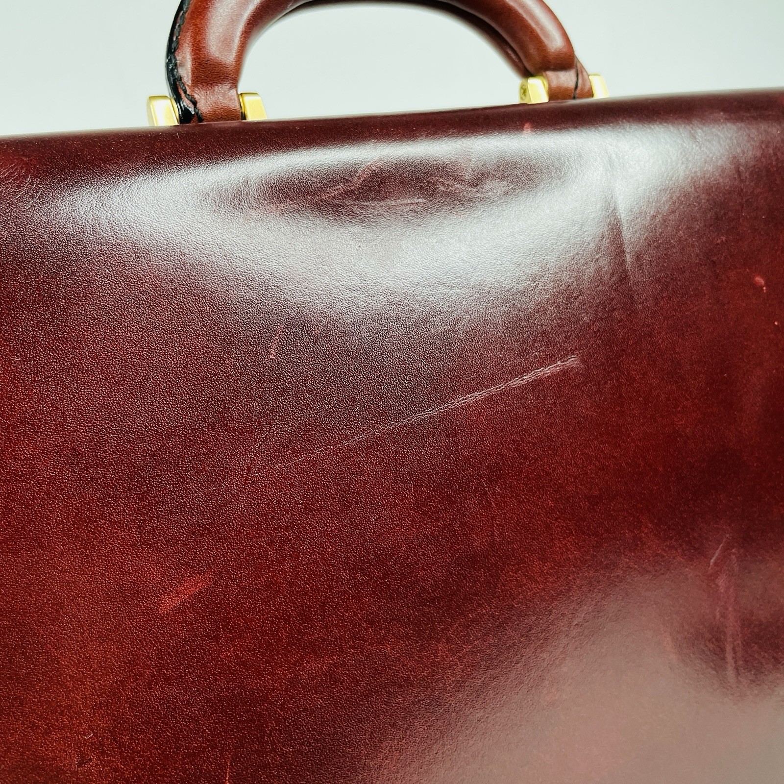 TUMI Burgundy Side Lock Attaché Leather Slim Hard Case Briefcase 2.75″, 1990s