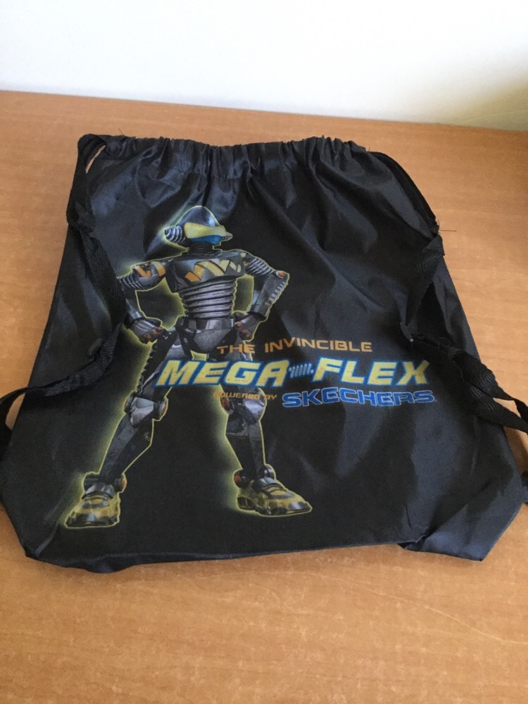 Skechers Bag Drawstring Backpack Sack Nylon The Invincible Mega Flex Black