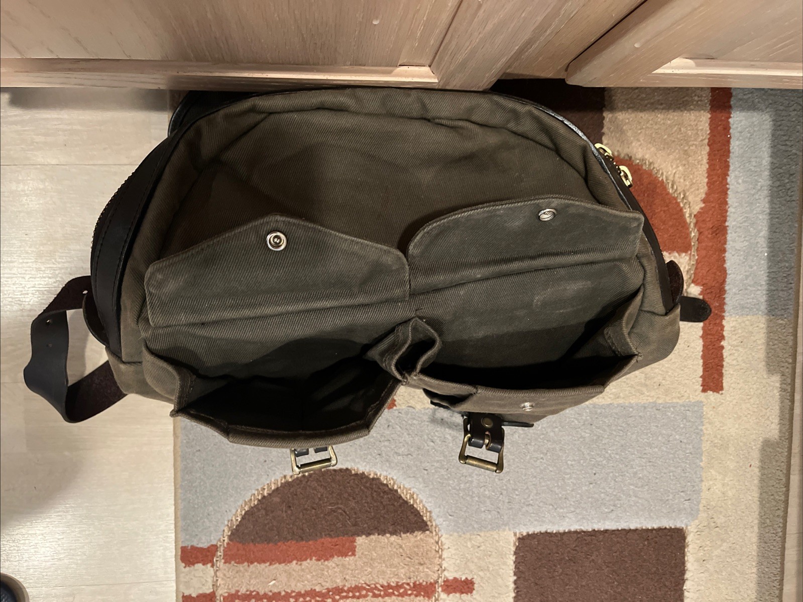 🔥 Filson USA Rucksack Backpack Bag Rugged Twill Otter Green Bridle Leather 262