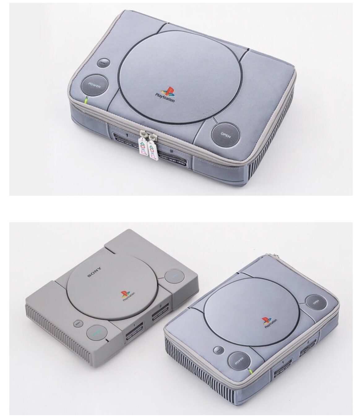 Japan Exclusive 🌟Auth Novelty Pouch Sony PlayStation 1 PS1 Console Shape Bag