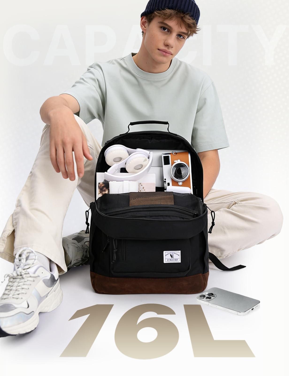 Backpack for Men Women,Lightweight 15.6in Bookbag with Mulitiple Pockets,Wate…
