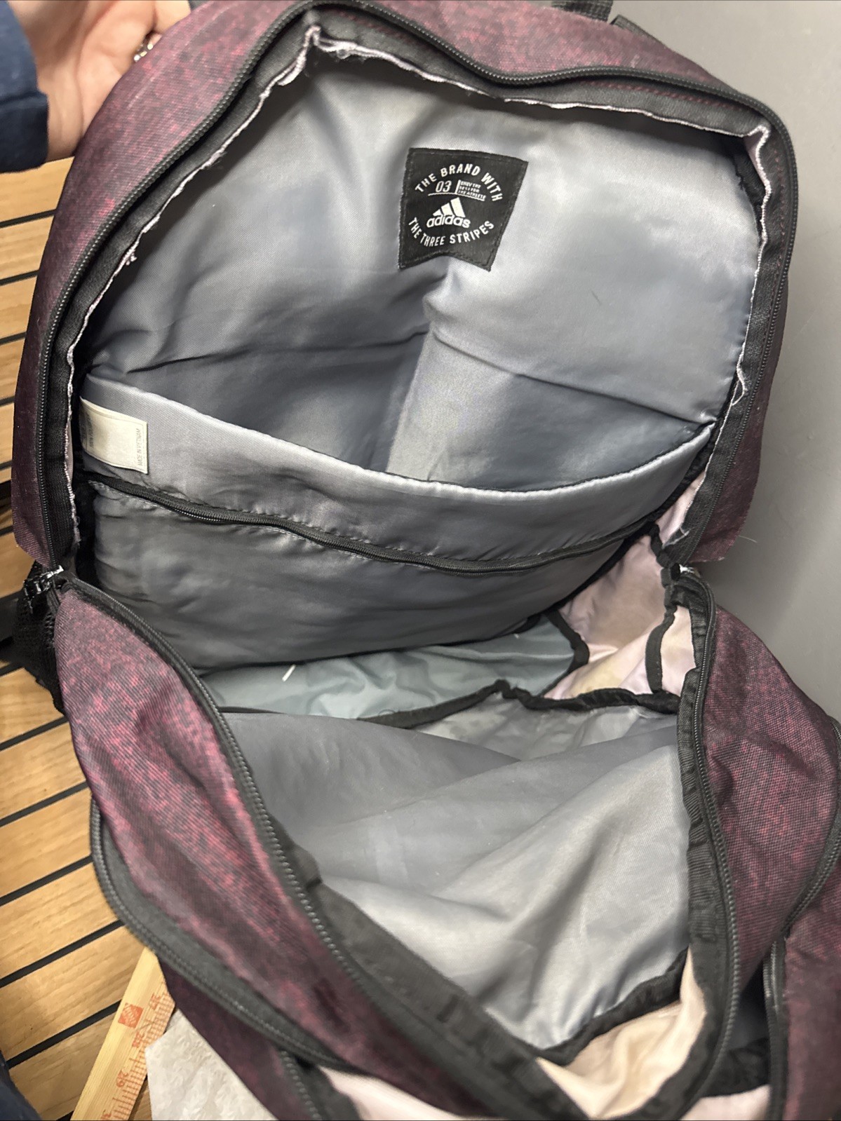 Adidas Prime 5 Maroon Grey Backpack Unisex Pre Owned