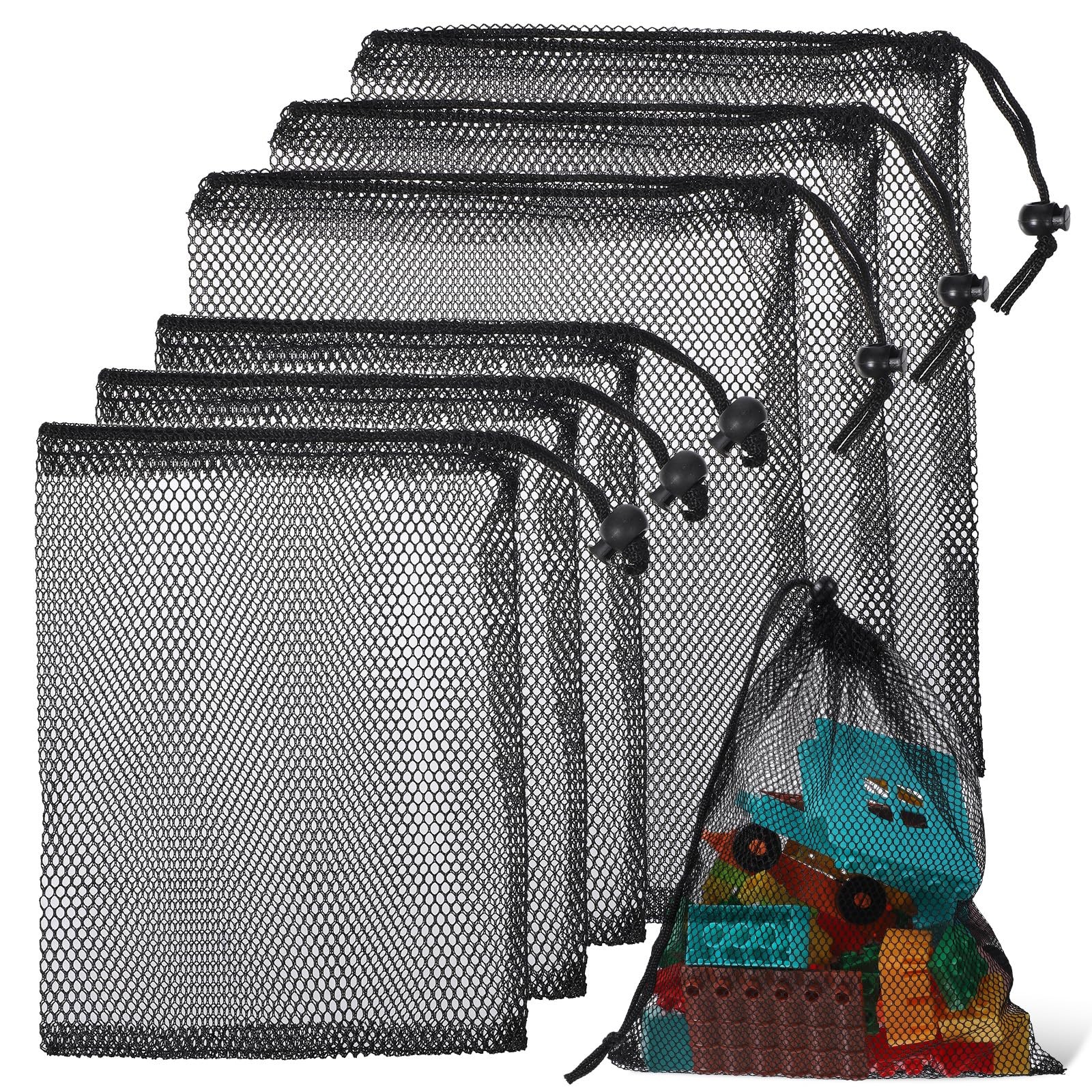 6 Pcs Mesh Drawstring Bag, Golf Ball Bag Nylon Mesh Storage Bags Sports Equip…