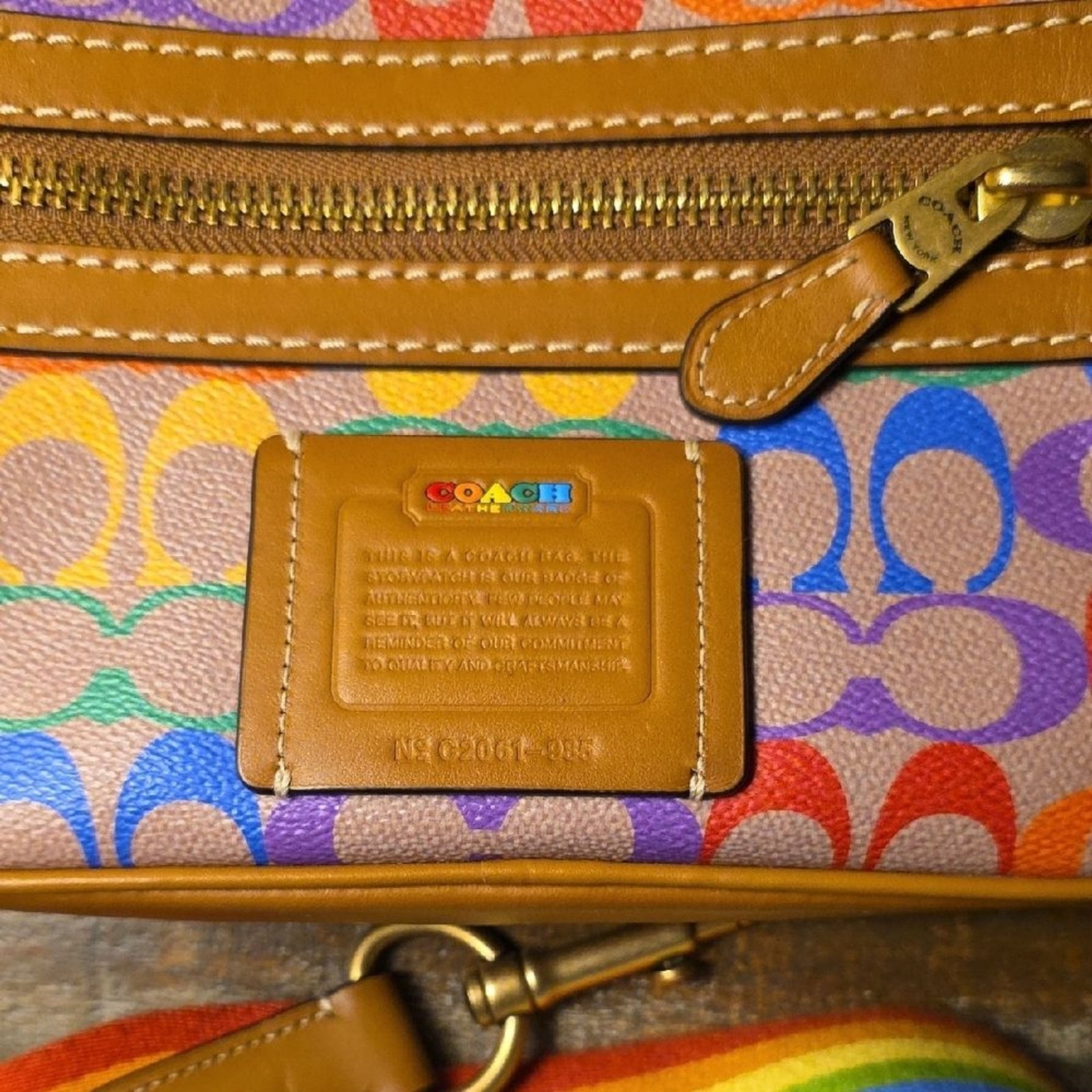 Coach Multicolor Crossbody Bag with Rainbow Strap