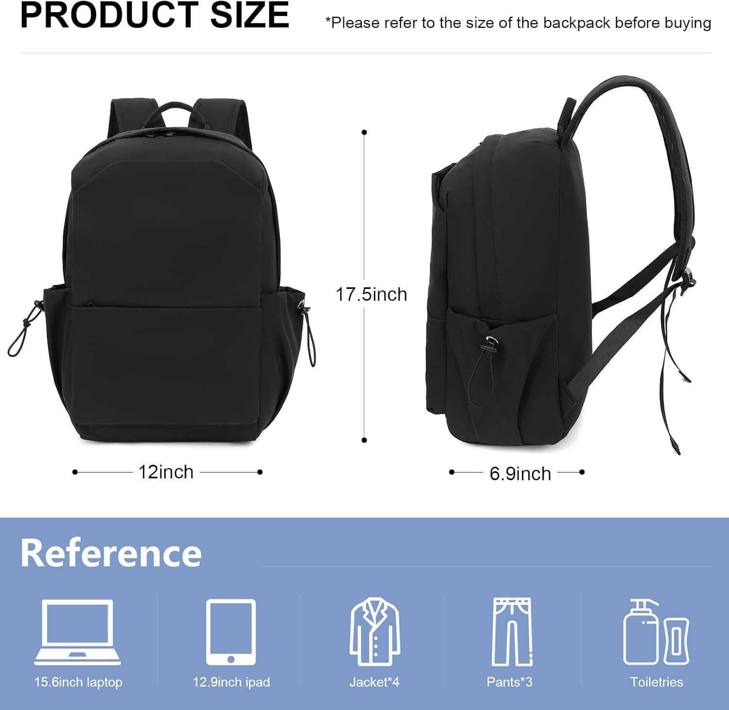 Laptop Backpack for Work, College, Travel, Lightweight Waterproof Daily Backpack