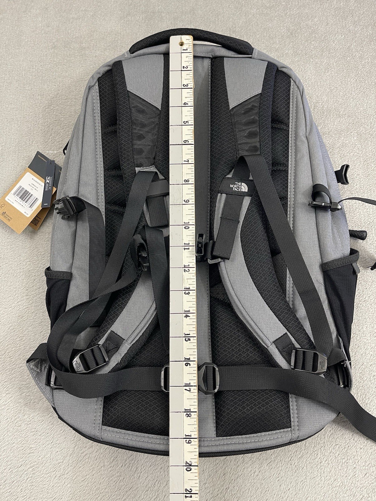The North Face Generator Backpack Gray Black Travel Padded Laptop Backpack Logo