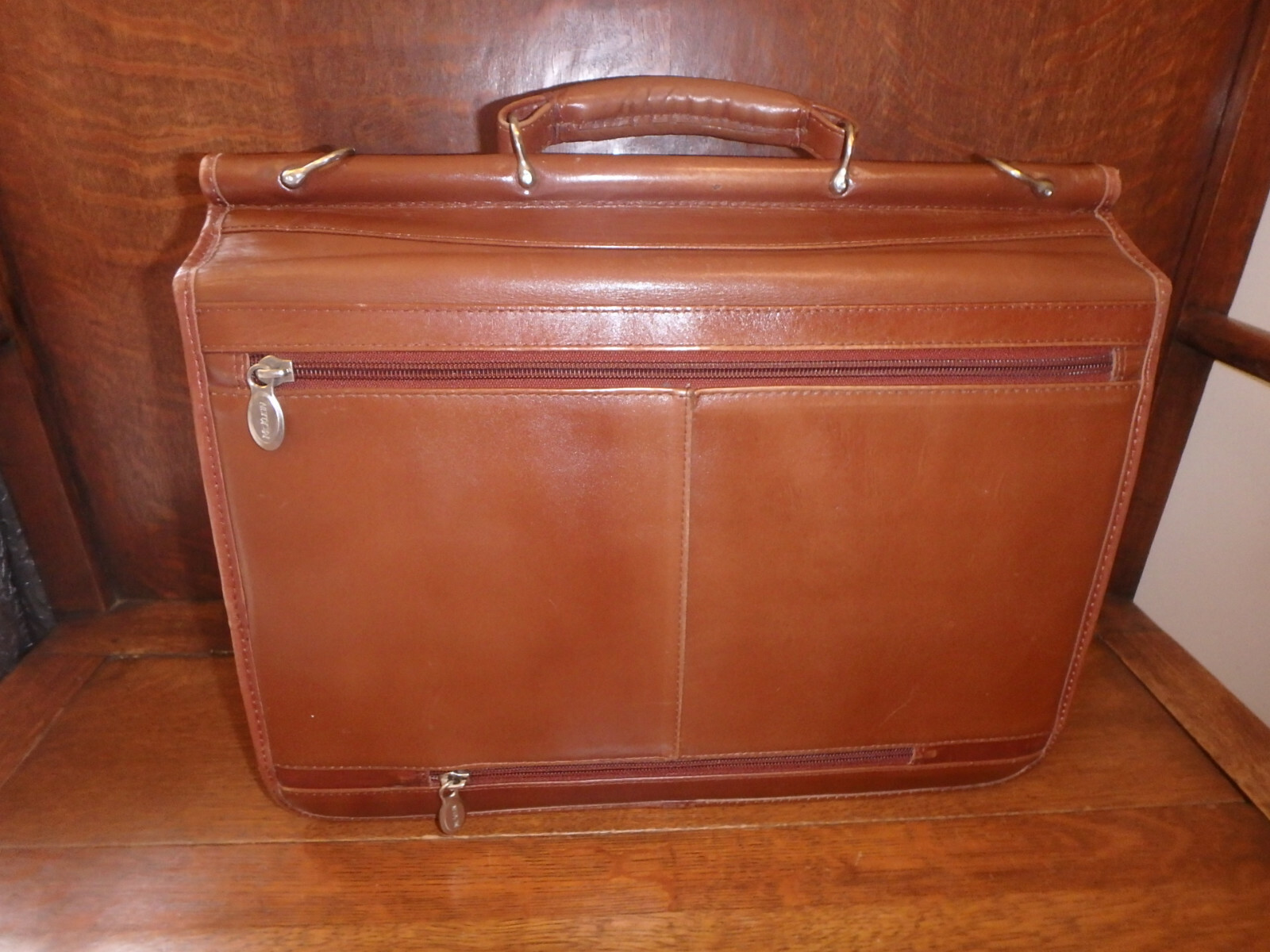 McKlein Briefcase British Tan Leather attache Padded Laptop Business Bag