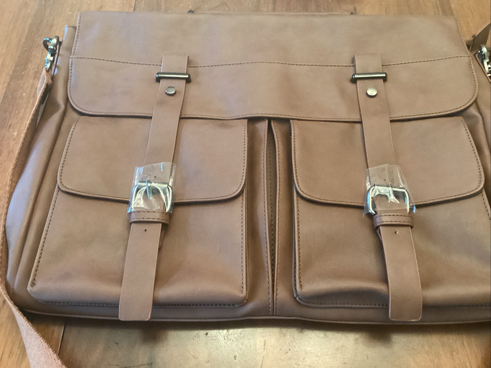 Seyfocnia Messenger Bag Brown Leather Laptop Satchel Men’s New