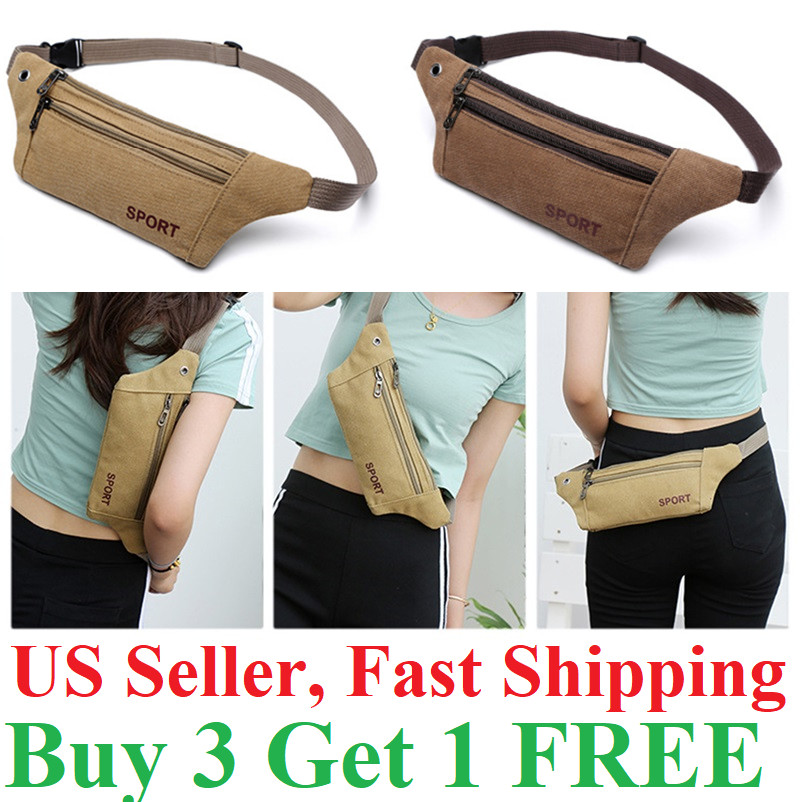 Men Women Fanny Pack Belt waist Bag Cross body Sling Shoulder Travel pouch sport