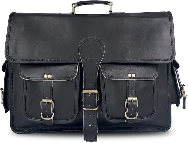 High Leather Laptop Computer Bag/Satchel/Messenger Bag Brown 18x14x6″