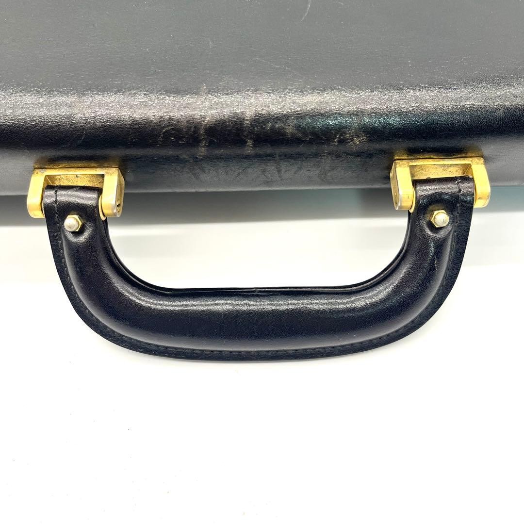 BALLY Business Bag Briefcase Leather Dial Lock Black Used 29x40x10cm