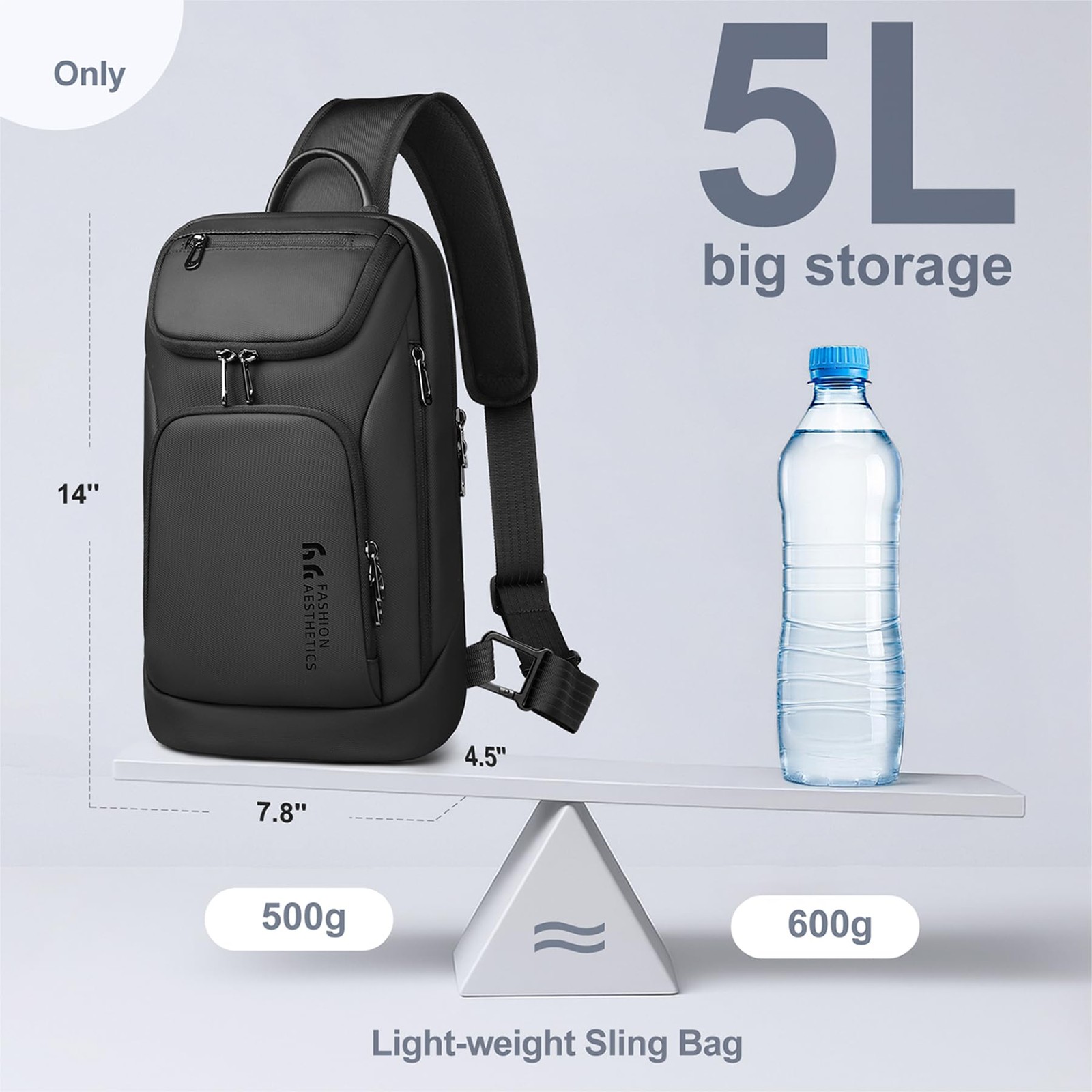 Sling Bag for Man, Waterproof Utility Crossbody Bag with Anti-theft Pocket fo…