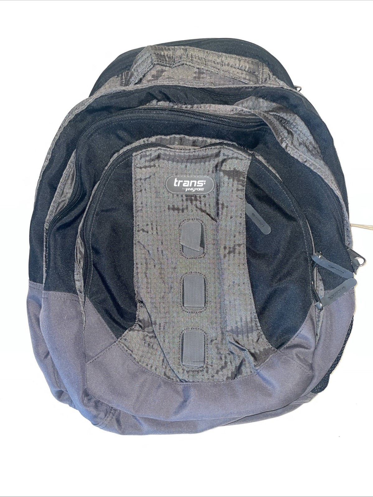 Jansport Trans Black & Grey Backpack w/laptop sleeve 12 x 9 x 18 GUC