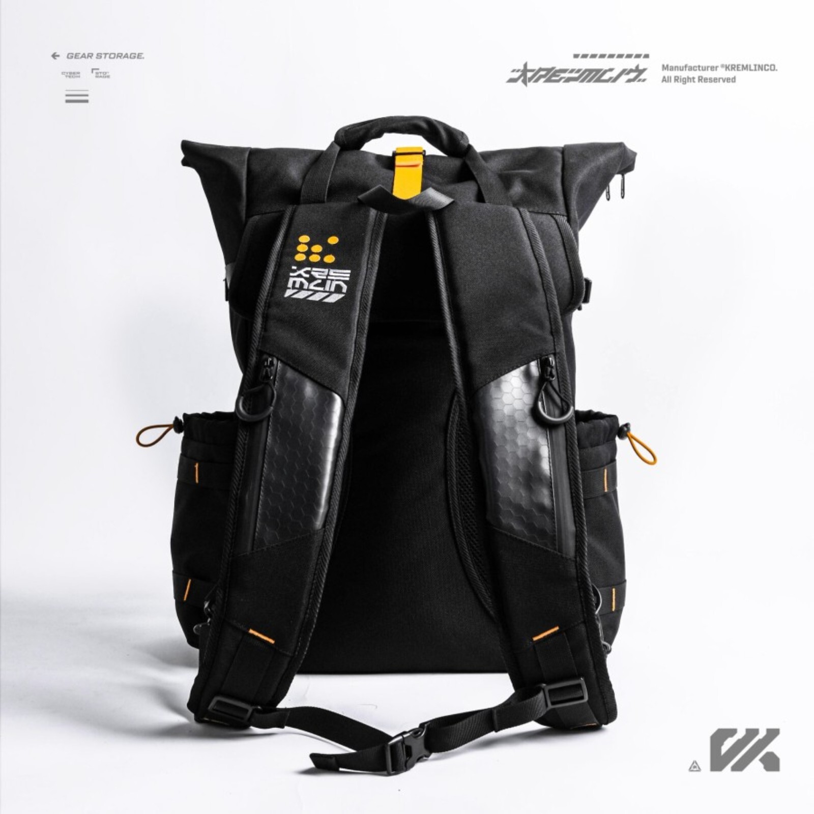 Kremlin Revenant Black Backpack Carrier Futuristic Fullzip Backpack Crossbody