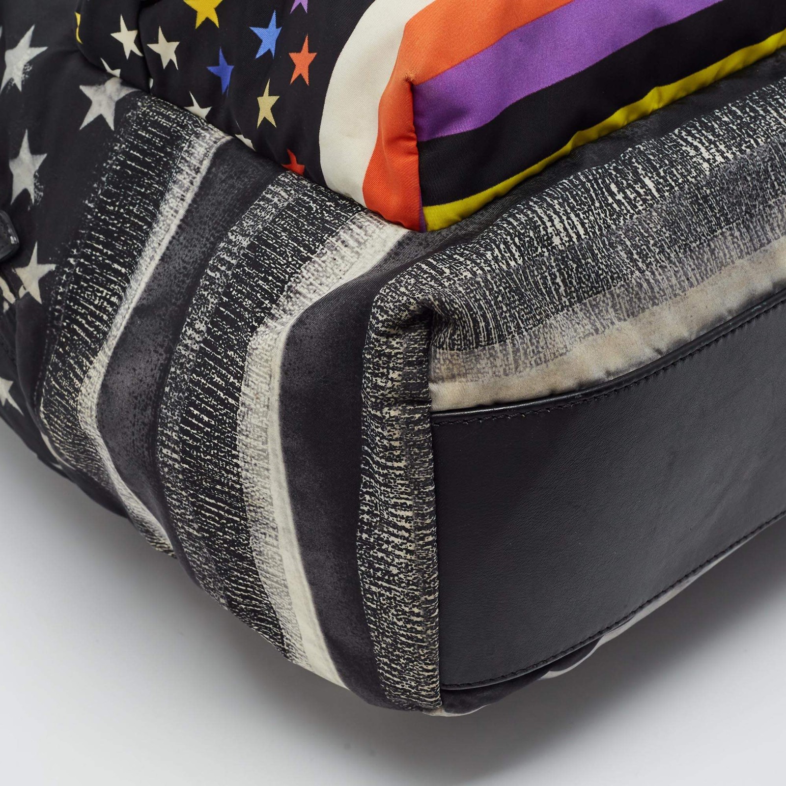 Givenchy Black Multicolor American Flag Print Nylon Backpack