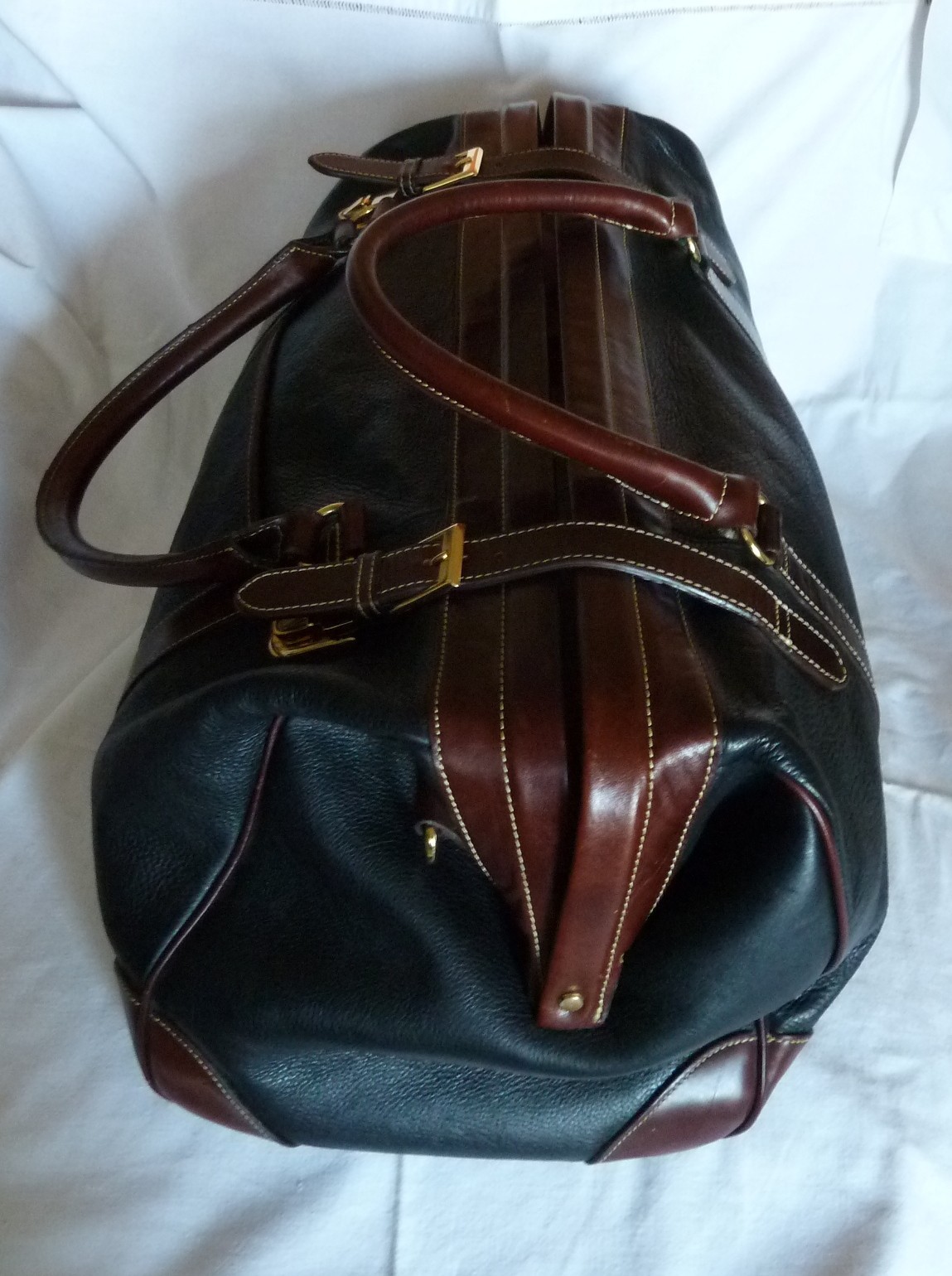 Vintage Mila Paoli Pebble Leather Doctor’s Bag Weekender Overnight Large Duffle