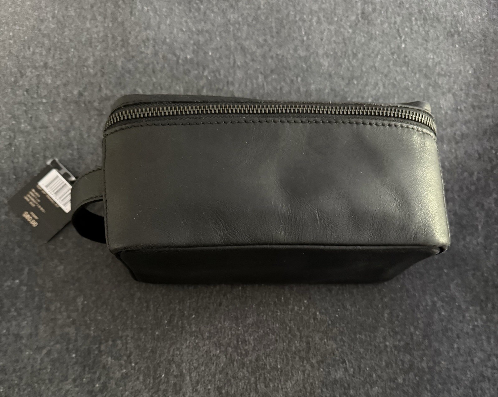 FRYE Vida Black Leather Case Top Zip Single Handle Travel Bag Toiletries New NWT