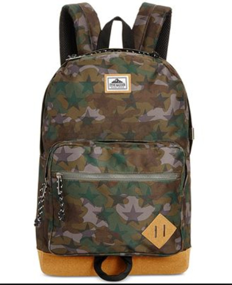 Steve Madden Printed Classic Backpack,Multi Grey, 17″ H x 11″ W x 5″ D