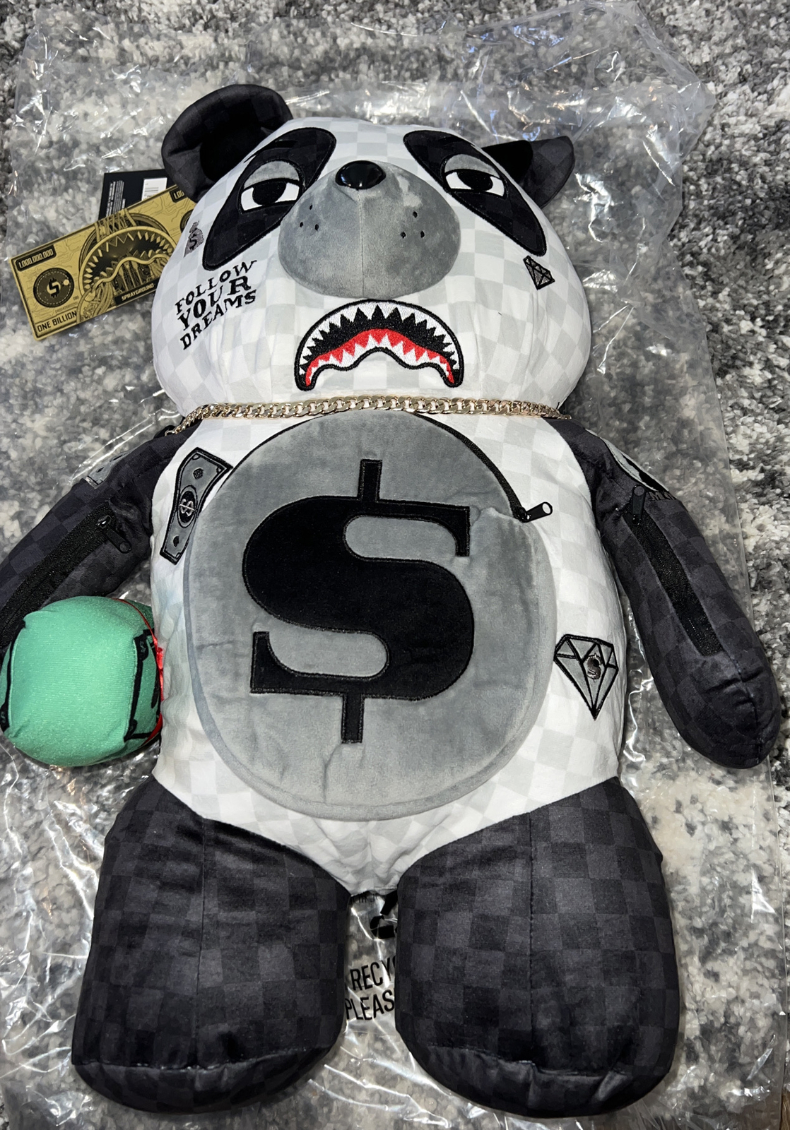 SPRAYGROUND LIMITED EDITION MONEY BEAR TEDDY BEAR PANDA PANDA