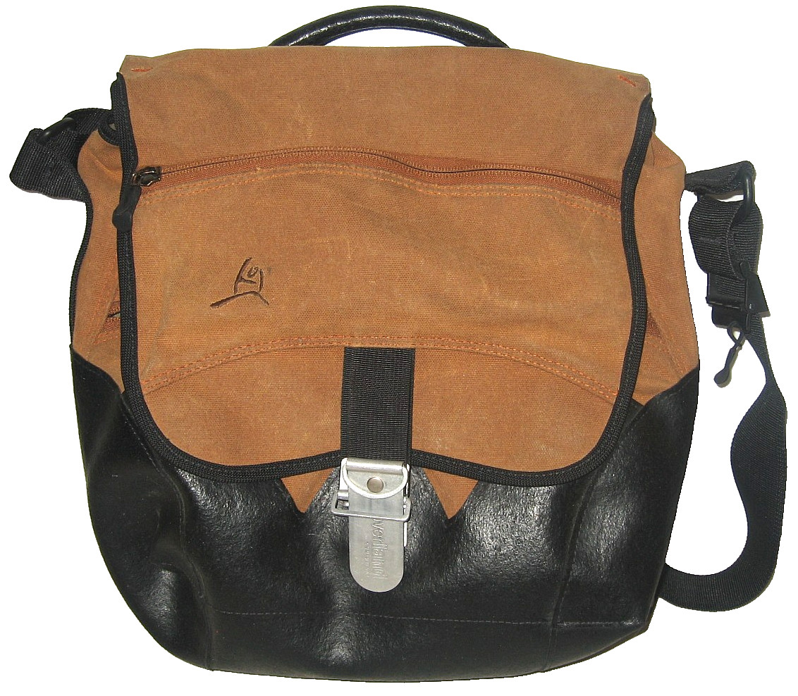 OVERLAND EQUIPMENT Brown Canvas Black Wax Crossbody Messenger Travel Laptop Bag