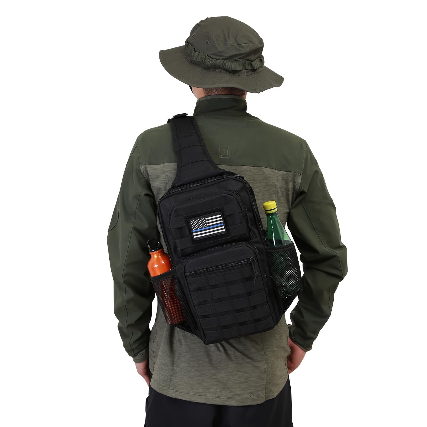 Rover Sling Pack Tactical Shoulder Sling Bag Backpack with Bottle Holder Cros…