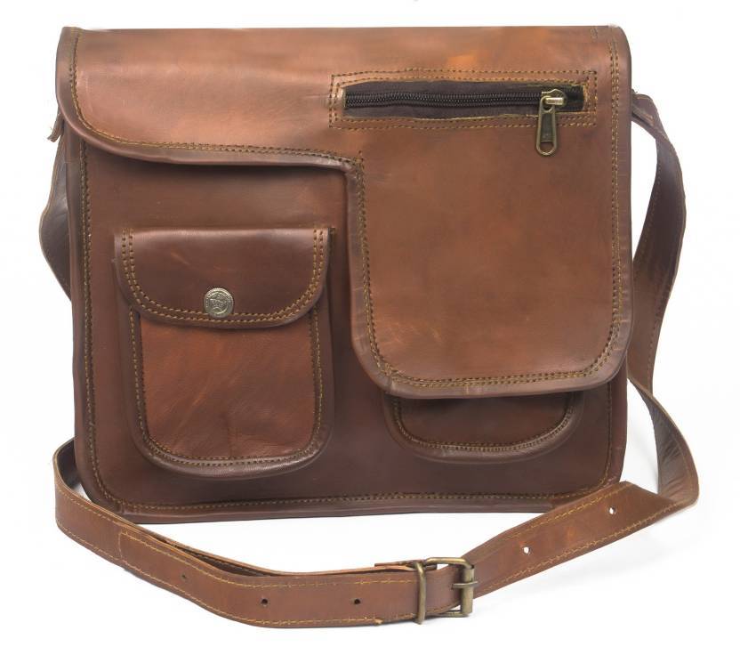 Men’s Vintage leather Leather Satchel School Military Shoulder Bag Messenger Bag