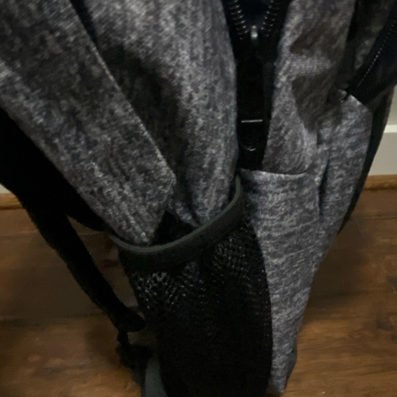adidas Gray/Black Heathered Backpack Zip Closure Pockets Adjustable Straps