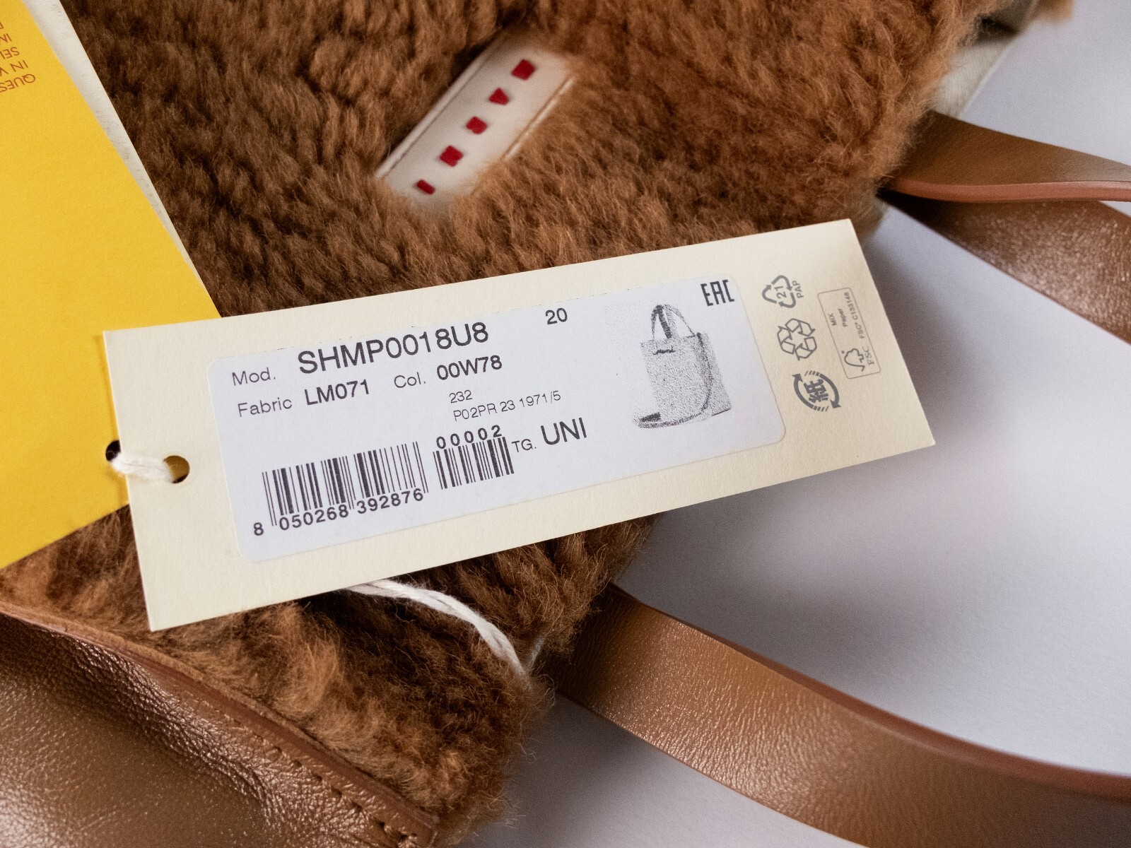(NO CUSTOMS TAX) MARNI Museo Small brown shearling & soft leather shoulder bag