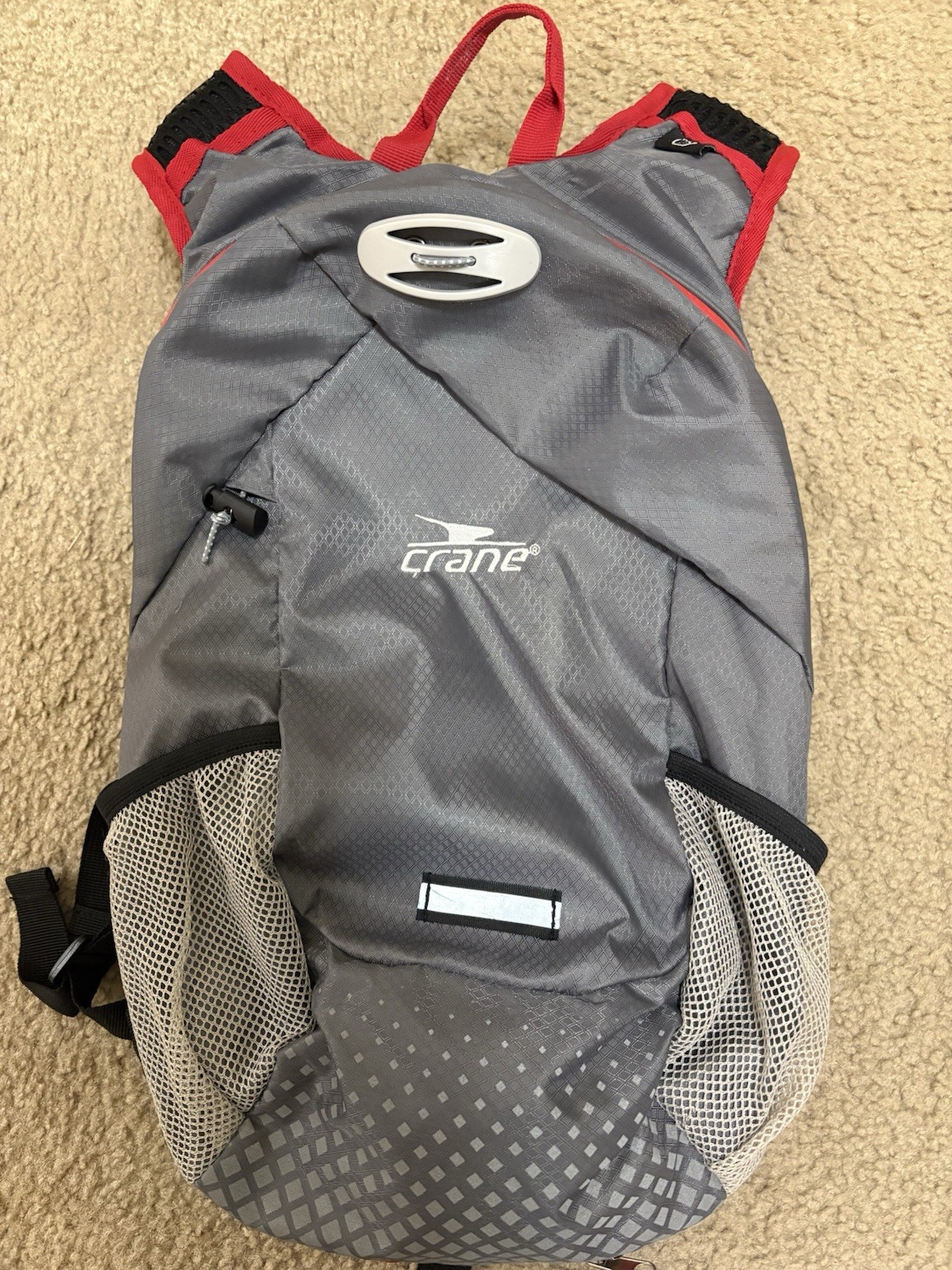 Crane walking/hiking backpack Unisex. Grey And Red