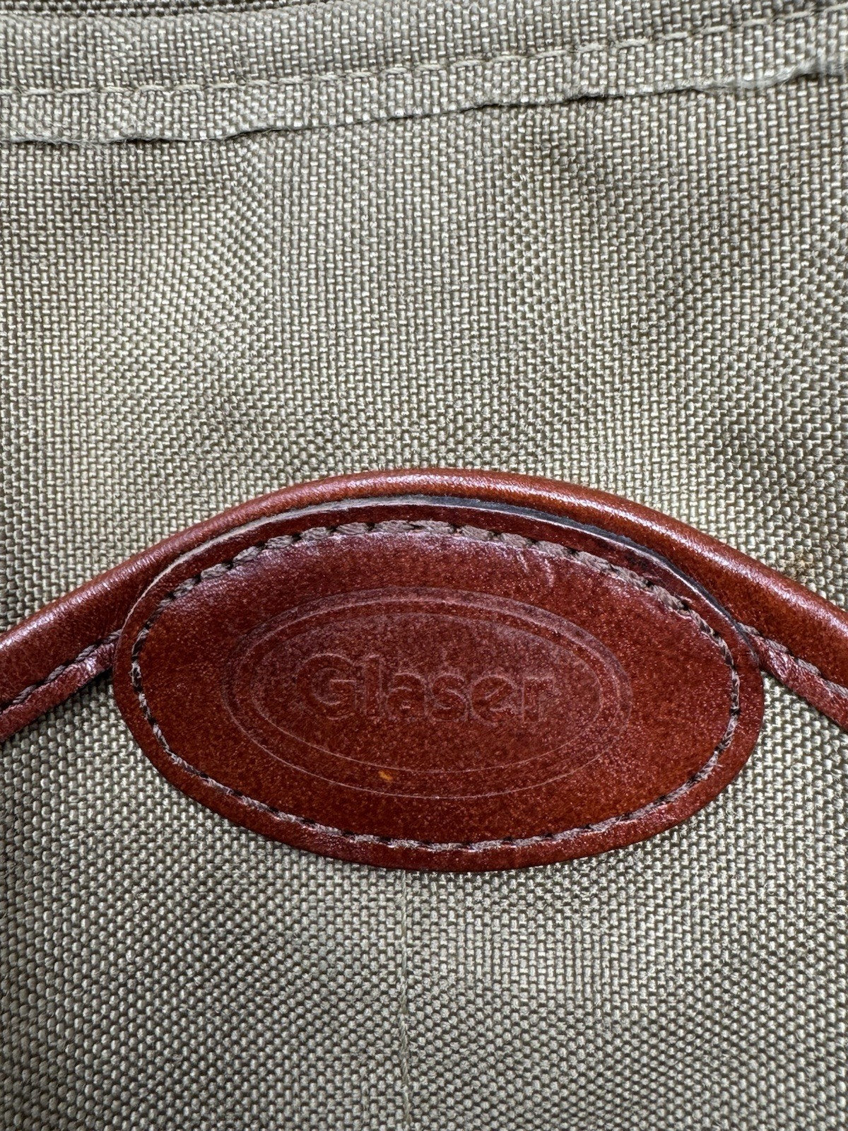 Glaser Designs Canvas & Leather Briefcase – Early Handmade Bag – Rare Vintage