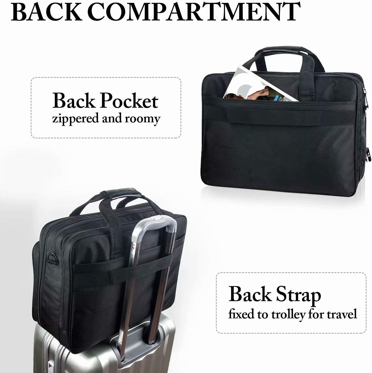 Ytonet Laptop Briefcases for Men, 17 Inch Expandable Briefcase Computer Bags