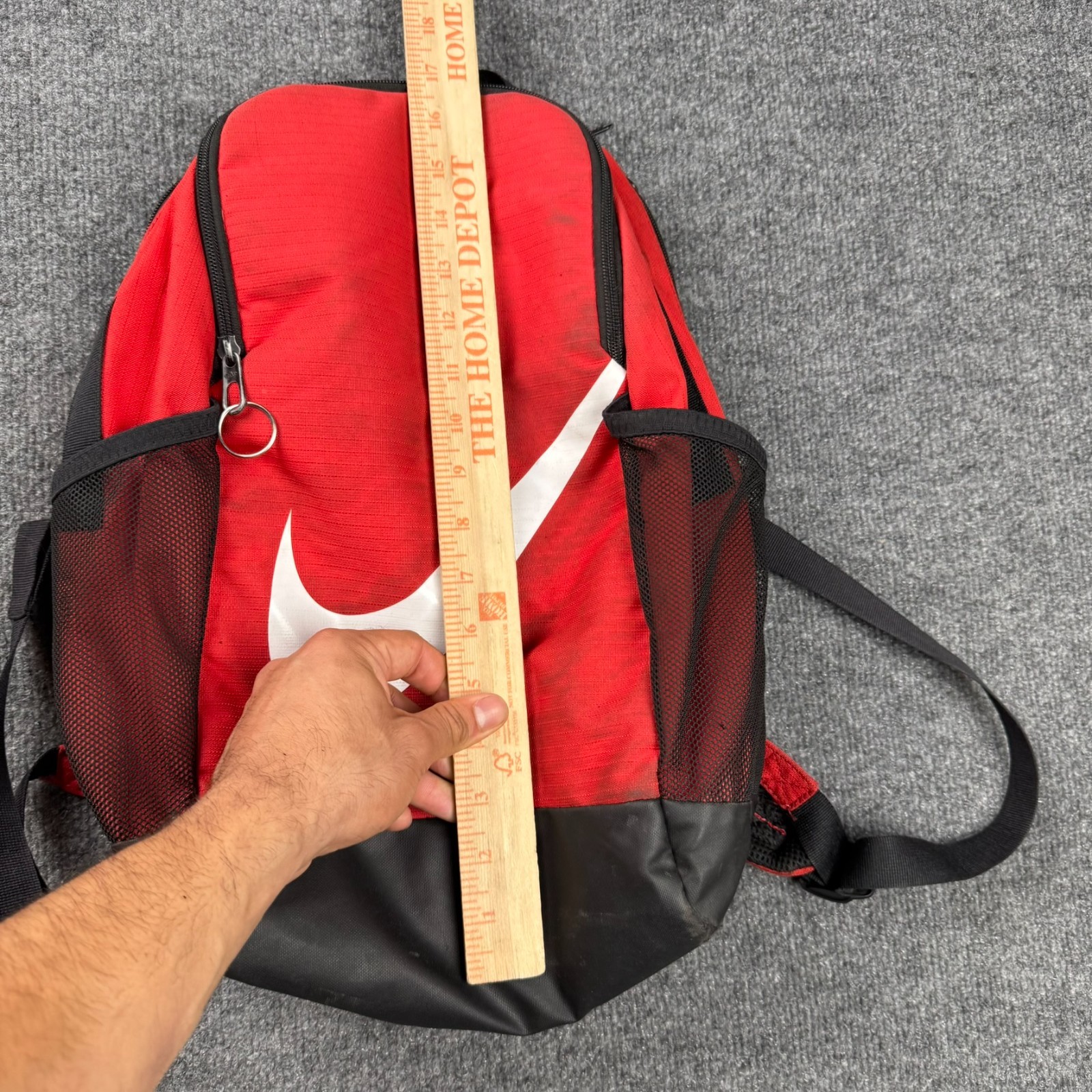 Nike Unisex Red & Black Athletic Backpack School Bag