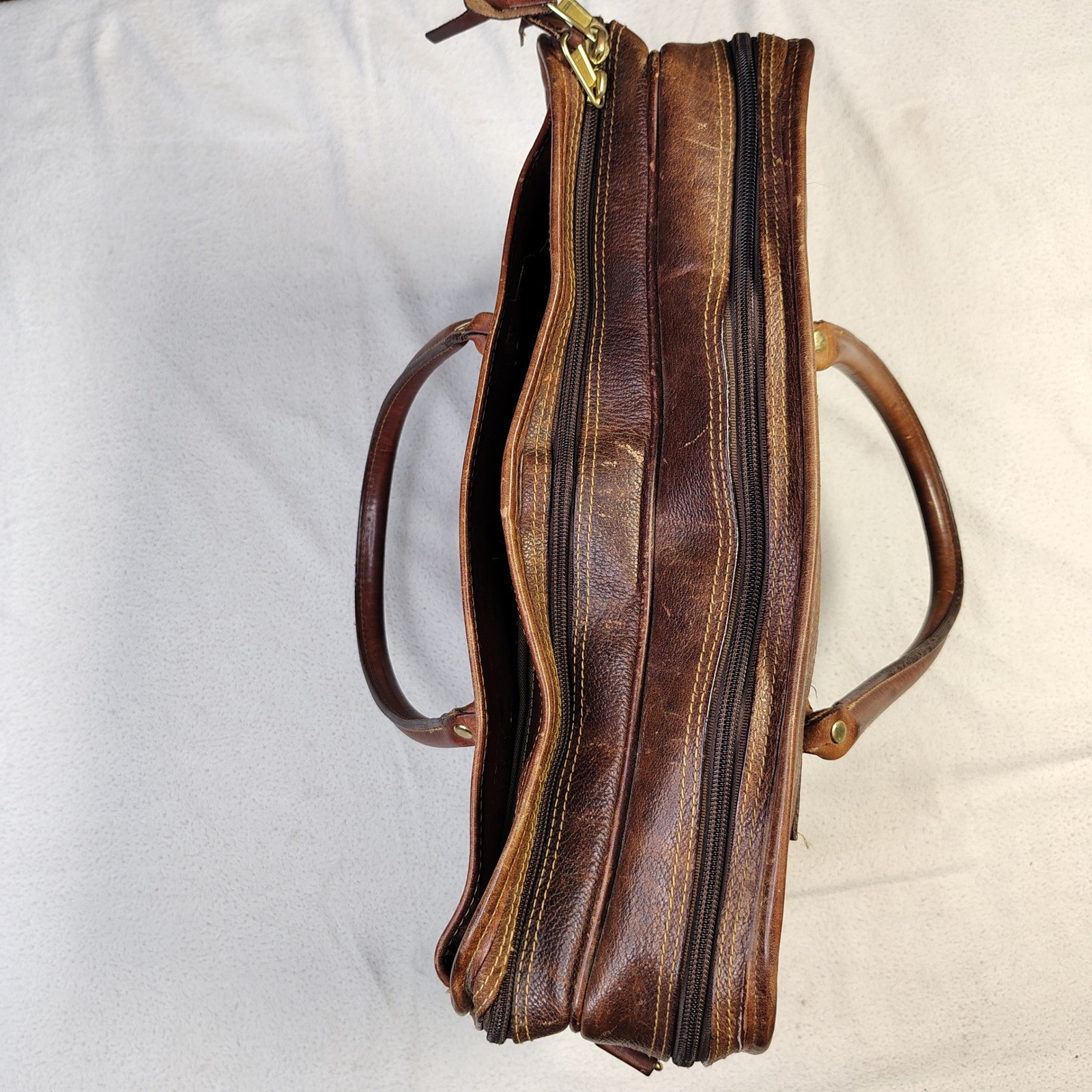 Vintage ORVIS Bullhide Leather Briefcase Brown Patina Gokey Heritage Bag USA