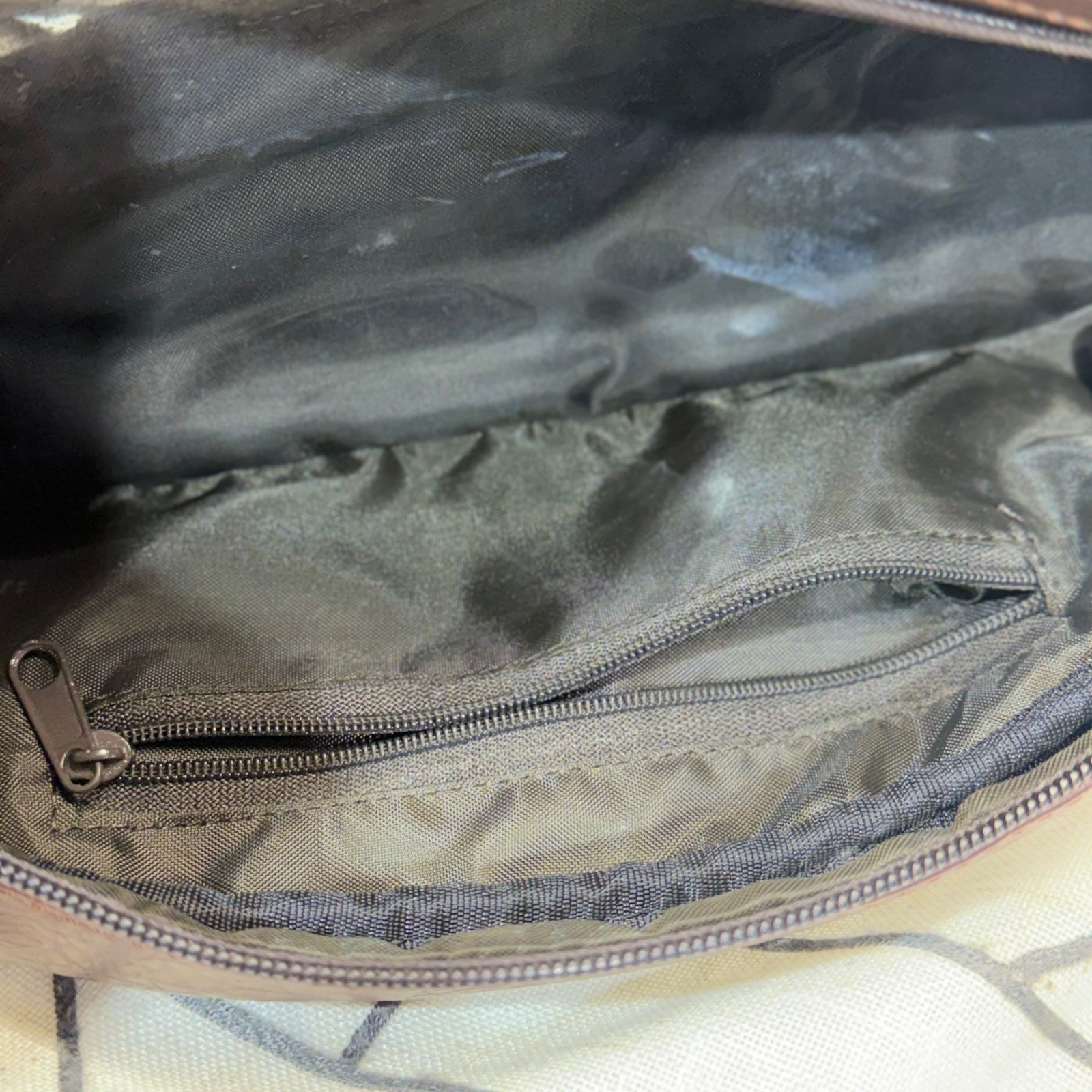 Original Penguin Toiletry Bag One Size Brown Faux Leather Double Zip Dopp Kit