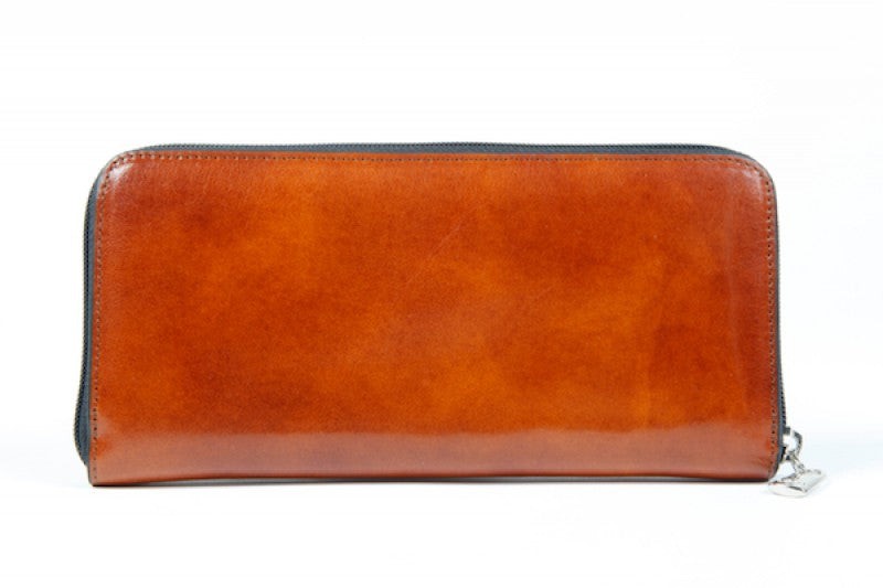 Bosca Old Leather Zip Around Wallet Amber Brown One Size U2