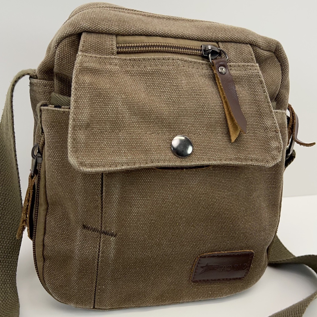 CANVAS Crossbody Multi Pockets Zip Messenger Bag Organizer Hike Travel Outdoors