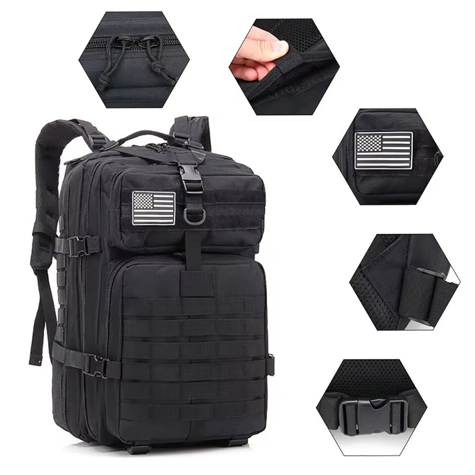 Military Tactical 45L Backpack Army Large Assault Pack Molle Hiking Bag Rucksack