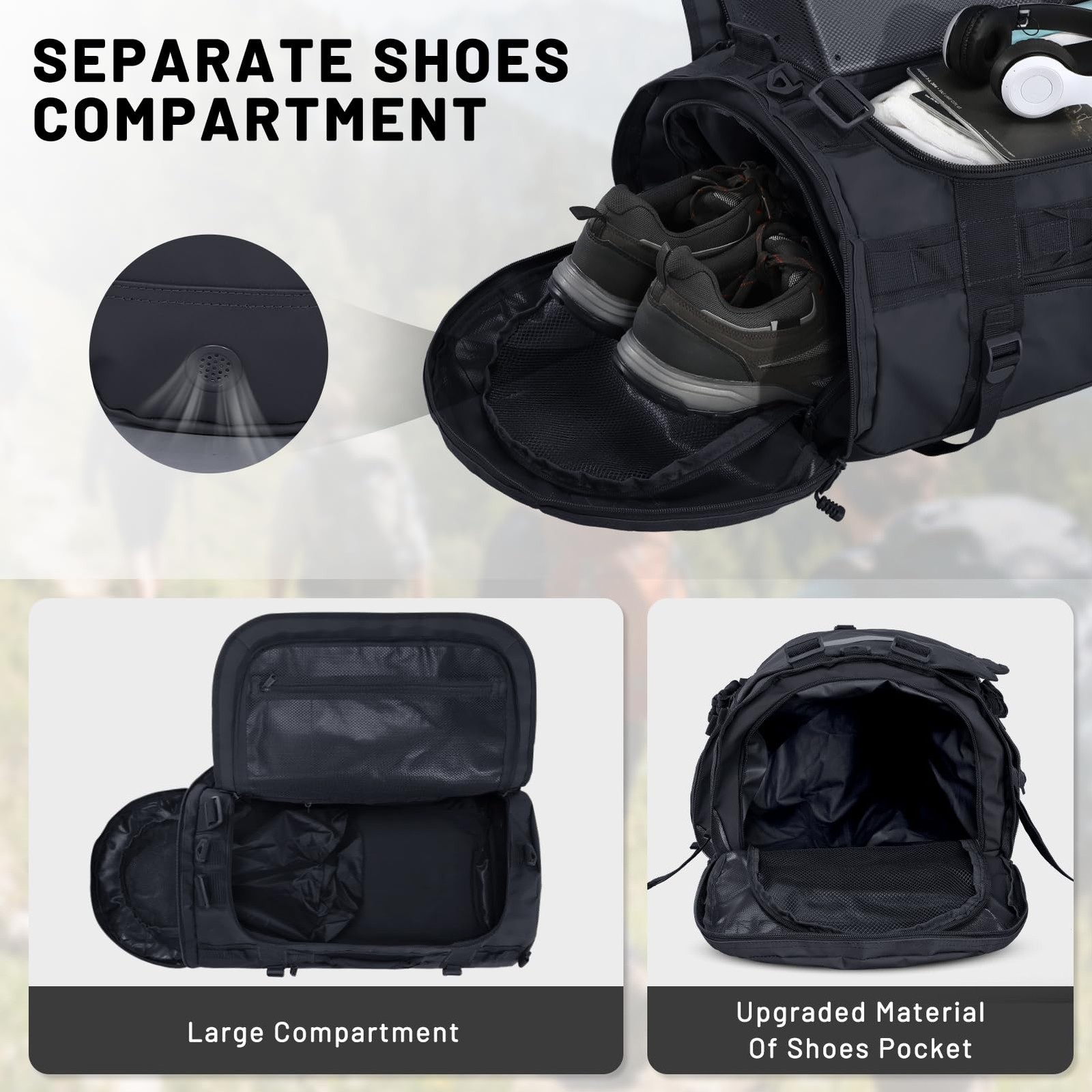 Large Duffle Bag Backpack for Travel Camping Gym Sports, 45L/60L/90L