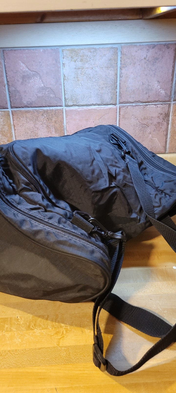 Vintage L.L. Bean X-Large Black Fabric Zip Around Outdoor Adventure Duffle Bag